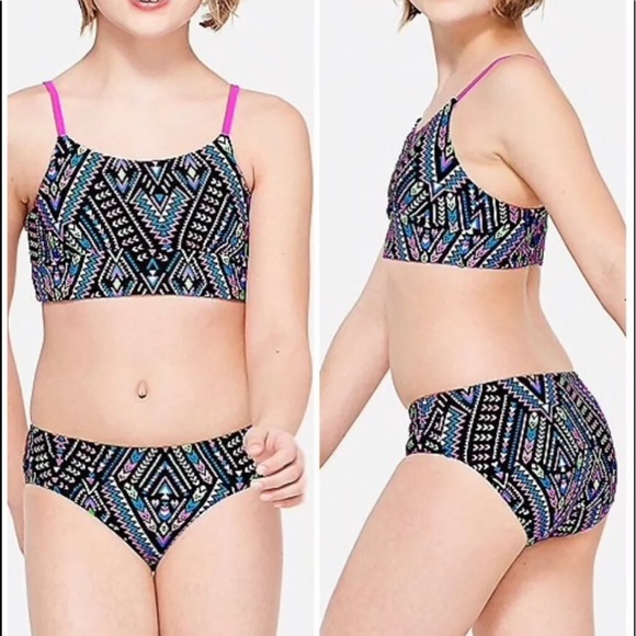 Justice tribal Tie Dye swimsuit bikini girls - Picture 6 of 7